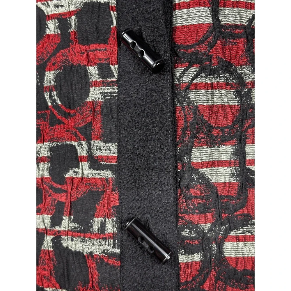 Ali‎ Miles Jacquard Jacket PL Button Front Wire Collar Artsy Chic - Picture 7 of 9